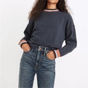 Madewell mock neck navy sweatshirt
